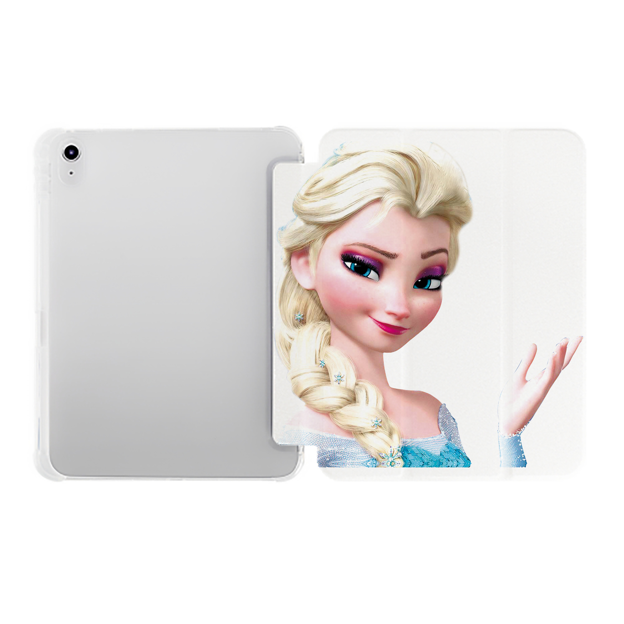 （画像用） アナと雪の女王 アンナ エルサ Frozen Anna Elsa IPad ケース ペン収納付き 三つ折りスタンド PUレザー×シリコン 対応機種9.5/10.5/10.9インチ